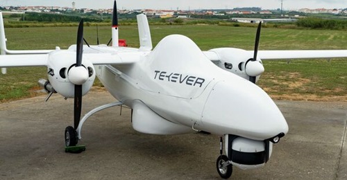 A general view of the Tekever AR5 surveillance UAV.