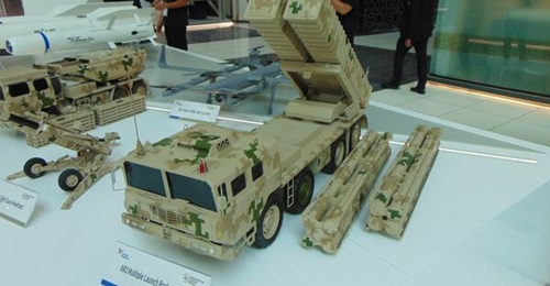 A model of the Norinco AR3 on display at the International Golden Group stand at IDEX 2023.