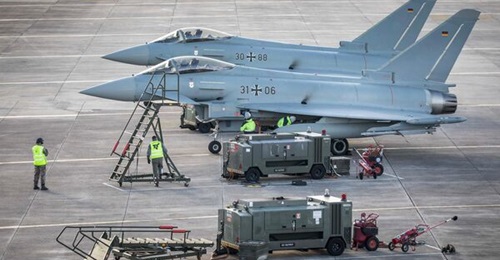 Luftwaffe Eurofighter aircraft and personnel at RAF Lossiemouth in Scotland to undertake joint training with the RAF's 3 Squadron, before embarking on a joint Baltic Air Policing mission in Estonia in April.