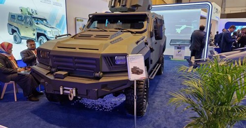 The Rhino protected mobility vehicle is based on a commercial Toyota Land Cruiser 79-series chassis and can carry up to eight personnel. The version of the vehicle displayed on MIC's stand at IDEX 2023 had minor visual differences compared with a photo...
