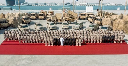 The QENF inaugurates its new coastal missile defence system at the Al-Houl Naval Base.