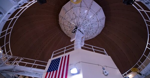 A US Space Force radome receives data from satellites at Kaena Point Space Force Station, Hawaii, on 14 September 2022.