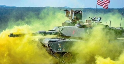 US Soldiers in an M1 Abrams tank compete in the Strong Europe Tank Challenge at the Grafenwoehr Training Area in Germany, in June 2018. The US Army will enhance 34 of its Abrams MBTs to the System Enhancement Package (SEP) v3 configuration if its FY 20...