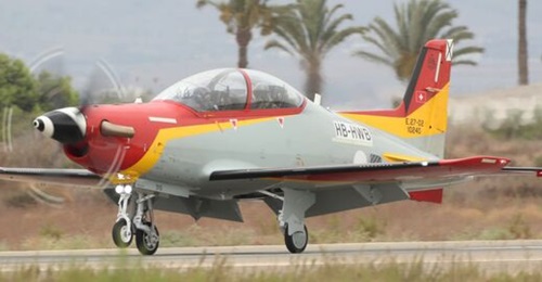 Seen in Spanish colours but Swiss delivery markings, the first of an initial 24 PC-21s for the EdAE was delivered in September 2021. A further 16 have been ordered.