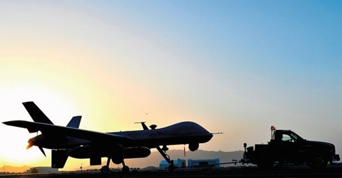 USAF MQ-9 Reaper in Afghanistan. The Reaper is equipped with what is believed to be the 'Gorgon Stare' wide-area airborne surveillance system (WAASS). The MQ-9 downed in the Black Sea may have been equipped with a similar system.