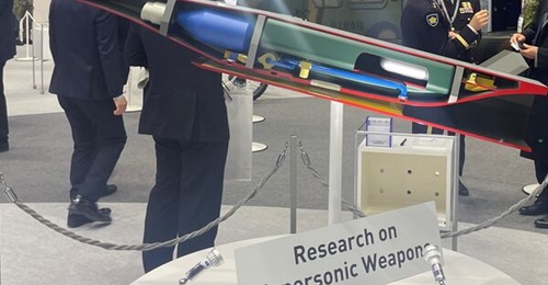 ATLA displayed a model of its scramjet-powered hypersonic anti-ship missile at the DSEI Japan 2023 show. The model shows elements of the missile, including its seeker, warhead, fuel tank, scramjet, and energy source.