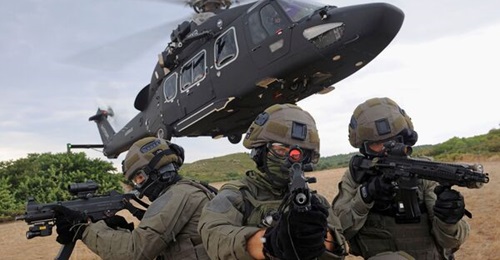 Seen for the first time in a military guise, the H175 is one of a number of platforms expected to bid for the UK's New Medium Helicopter requirement.