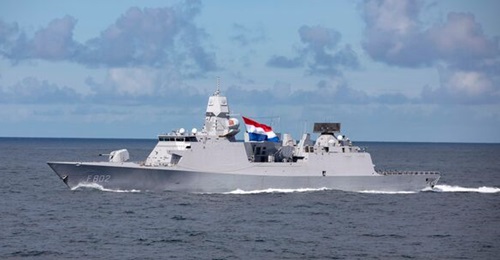 HNLMS 
        
         pictured in the Atlantic in May 2021 during Exercise 'At-Sea Demo/Formidable Shield 21'. ASD/FS-21 served as a 'graduation exercise' for the new MBMD capability.