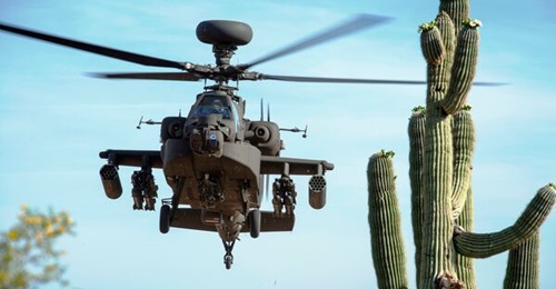 The AH-64E Apache Longbow.