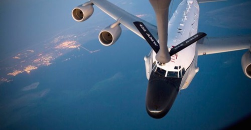 A file photo of a USAF RC-135W Rivet Joint SIGINT aircraft of the type that flew the length of the Finnish-Russian border on 23 March.