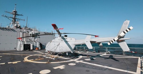 A Northrop Grumman MQ-8C aboard the USS 
        
        in 2021.
