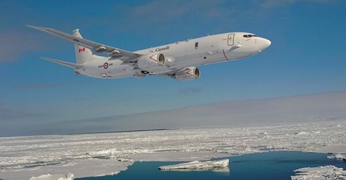 An artist's impression of the Boeing P-8A Poseidon in Royal Canadian Air Force colours and markings.