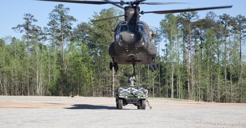 The Republic of Korea Army is moving to replace its ageing fleet of Sikorsky CH-47D helicopters with the newer 'F' version. Pictured above, members of the US National Guard conduct sling-load training with a CH-47D in 2016.
