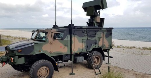 Bystra, fitted on an AMZ Kutno Zubr-P armoured vehicle, is a redeployable radar developed by PIT-RADWAR that is capable of detecting aerial threats, such as helicopters, missiles, and unmanned aerial vehicles for V/SHORAD systems.