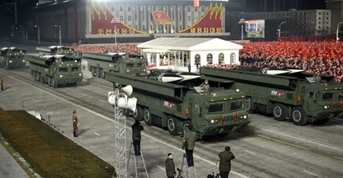 North Korean state-run media have yet to release images of the SRBMs launched on 15 September but the move comes after Pyongyang tested what appeared to be a KN-23 SRBM variant (seen here during an October 2020 military parade in Pyongyang) on 25 March.