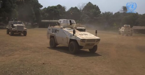 Armoured vehicles similar to the ones in the Senegalese parade are operated by the Nepalese contingent serving with MINUSCA.