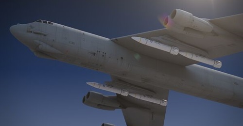 An artist's rendering of a B-52 carrying Lockheed Martin's AGM-183A Air-Launched Rapid Response Weapon.