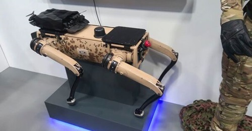Rheinmetall presented a Q-UGV nicknamed Lassie that it is experimenting with at DSEI 2021.