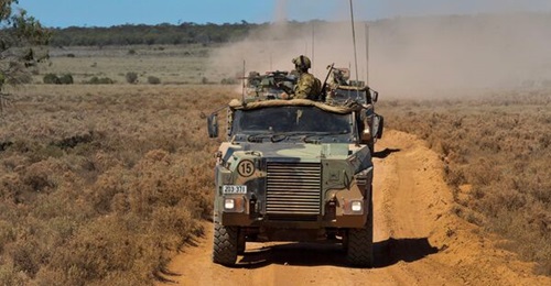The Bushmaster, seen here with the Australian Army, weighs 15.4 tonnes in its combat configuration. It has a top speed of 100 km/h and an operational range of 800 km.