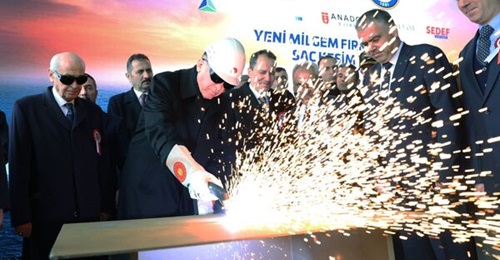 A steel-cutting ceremony for the Turkish Navy's three follow-on Istanbul-class frigates was staged at Sedef Shipyard on 11 April. The ships will be built concurrently at Sefine, Anadolu, and Sedef shipyards and delivered to the Turkish Navy within 36 m...