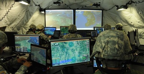 The interior of the IBCS Interactive Collaborative Environment.