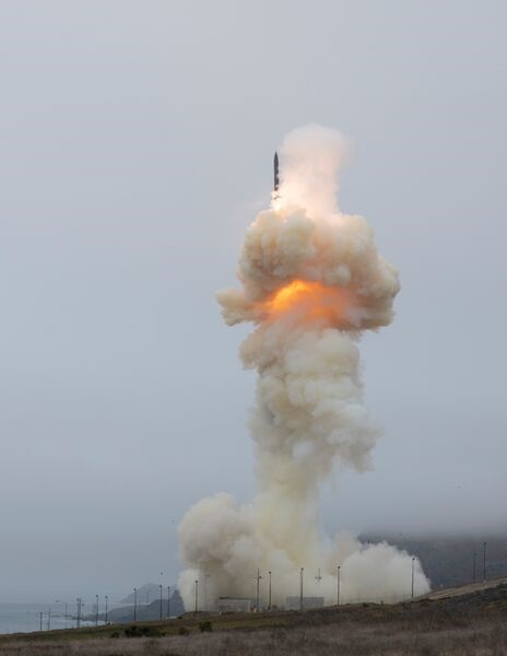 A long-range Ground-Based Interceptor (GBI) is launched from Vandenberg Air Force Base, California, on 12 September. This was the first flight test of a GBI three-stage booster operating in two-stage mode.