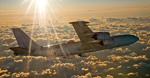 The US Navy's E-6B Mercury strategic command aircraft.