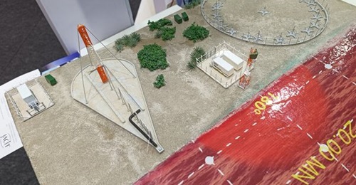 IACIT is offering its OTH 0100 surveillance radar complex, shown here in a mock-up, for the Brazilian Navy to monitor the country's jurisdictional waters.