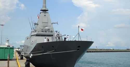The JMSDF's second Mogami-class frigate, JS 
        
        , seen here while it was at Changi Naval Base for IMDEX 2023.