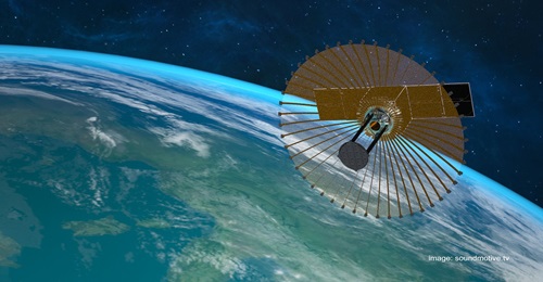OSS's Wrapped Rib Antenna (pictured) will be fitted onto SSTL's CarbSAR satellite.