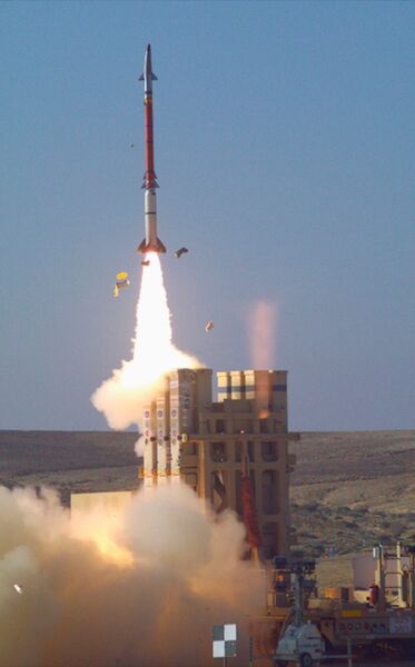 A David's Sling system launches a Stunner interceptor in a test.