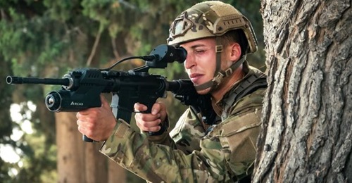 The Elbit ARCAS system mounted to an M4 carbine