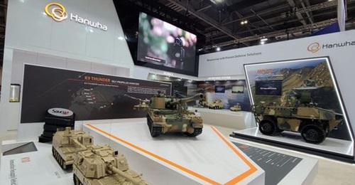 A mockup of the K9A2 SPH shown at DSEI 2021.