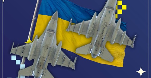 A graphic put out by UK Prime Minister Rishi Sunak on 19 May to mark the announcement by US President Joe Biden that F-16s will be sent to Ukraine.