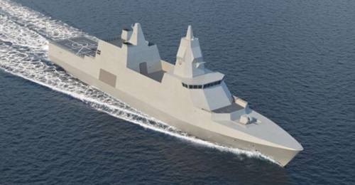 A computer-generated image of what Singapore's multirole combat vessel might look like.