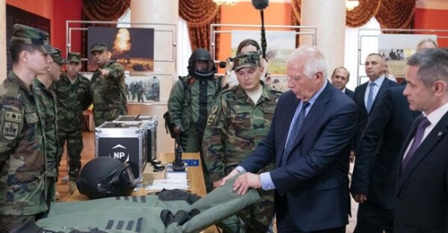 Vice-President of the European Commission Josep Borrell formally handing over the first batch of EU-funded military assistance to Moldova on 31 May.