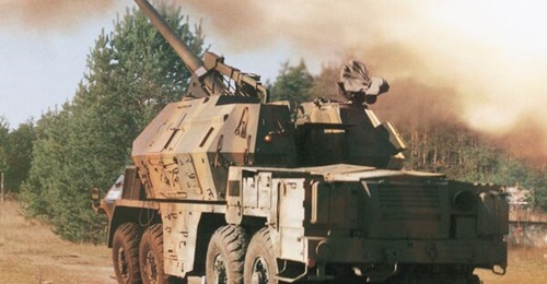 Slovak self-propelled artillery battalions are equipped with the Zuzana self-propelled howitzer armed with a 155 mm gun.