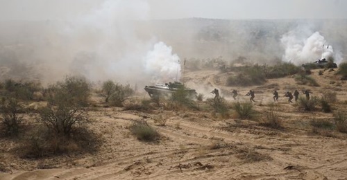 The Indian Army seeks to arm in-service BMP-2 ICVs - pictured above taking part in an Indian Army exercise in November 2022 - with anti-tank guided missiles.