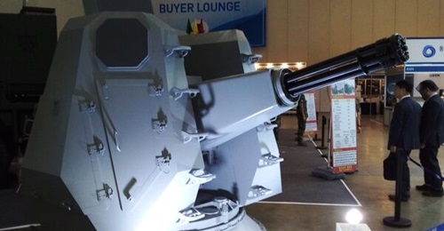 A model of the South Korea-developed CIWS-II on display at MADEX 2023.