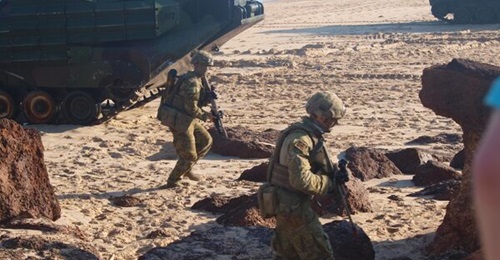 The new AUKUS partnership could increase the presence of US marines in Australia, shown here in a 'Talisman Sabre' exercise near Dawin.