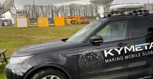 During the live demonstration observed by the NCIA on 9 March, multiple laptop devices were connected to OneWeb's LEO constellation via Kymeta's Hawk u8 user terminal, which was mounted onboard a 4×4 Land Rover Discovery vehicle.