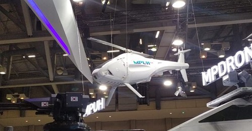 A model of the LiG Nex1 MPUH displayed at the MADEX 2023 exhibition in Busan.