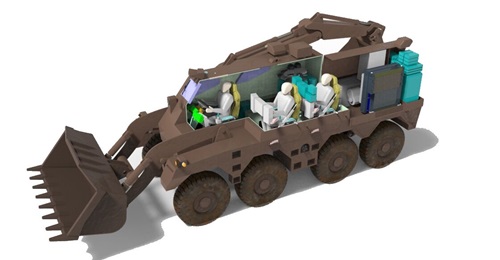 An artist's impression of a Texelis/CNIM MAC 8×8 in travelling configuration.