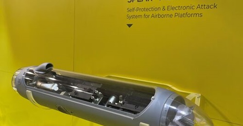 Elbit Systems Nano SPEAR displayed at the Paris Air Show 2023.