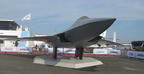 A model of the New Generation Fighter element of the wider FCAS/SCAF programme at the Paris Air Show 2023. Belgium announced that it is to join the programme in an observer capacity.