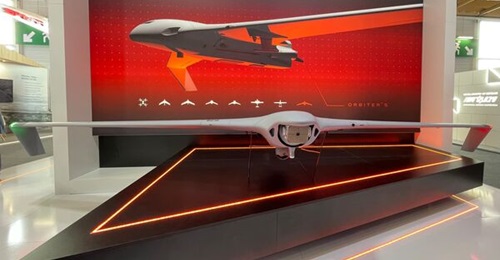 The Orbiter 5 UAV was displayed fitted with Bird Aerosystems Micro Maritime Patrol Radar (MPR) and a Controp EO/IR payload.