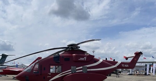 Turkish Aerospace Industries T925 helicopter mock-up at the Paris Air Show 2023.
