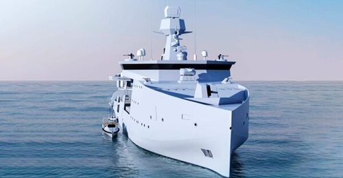 An artist's concept of a notional patrol ship design.
