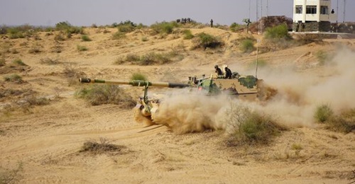 The Australian Army has tested an AS9 155 mm SPH under production in Hanwha's facility in South Korea. The image above shows an AS9 from an Indian Army exercise in November 2022. The AS9 is known as K-9 Vajra T in India.