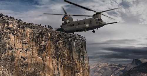 A rendering of a Boeing CH-47F Chinook helicopter in Luftwaffe service.